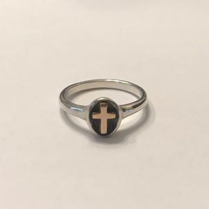James Avery Cross Ring Sterling and Gold